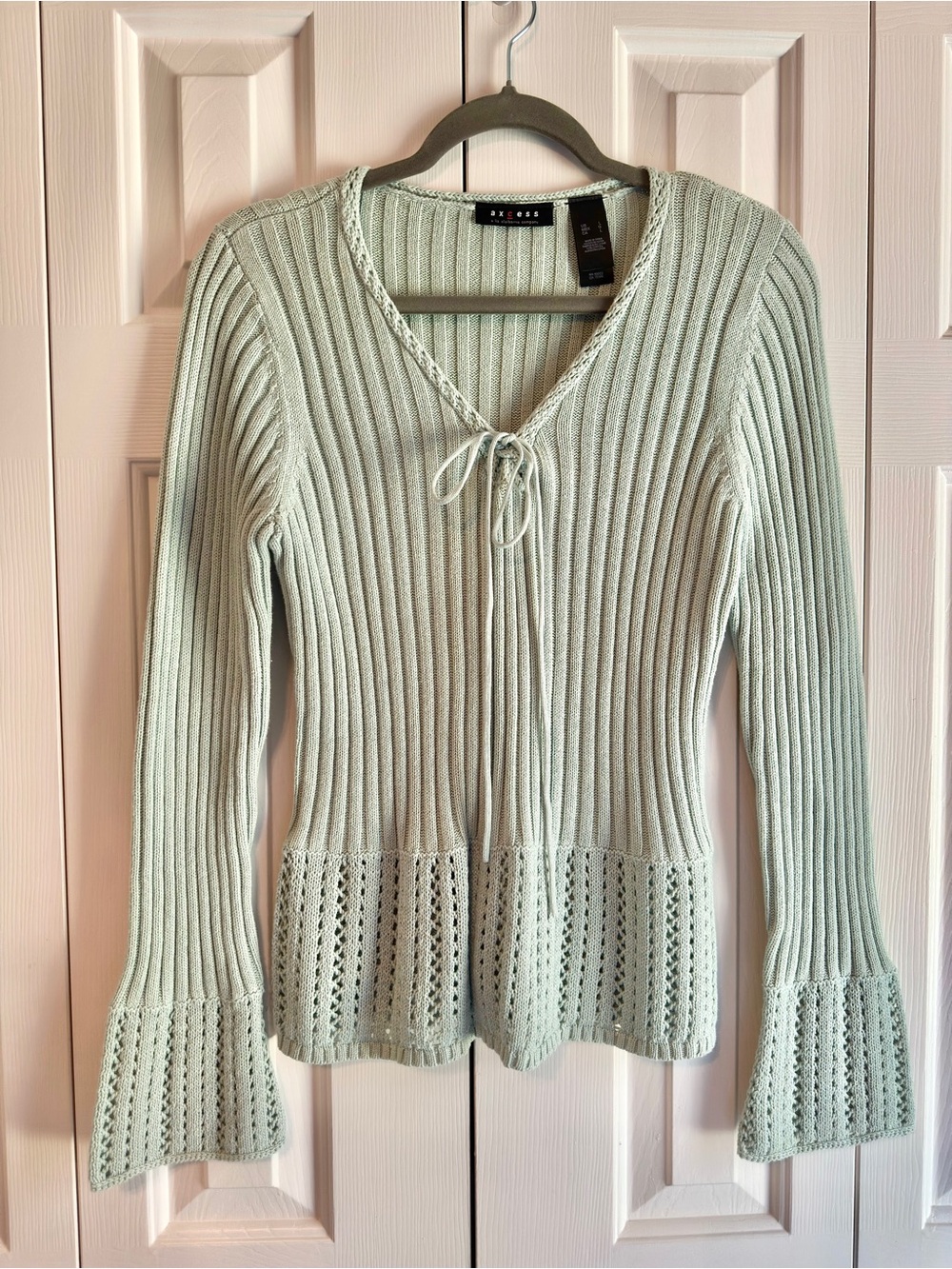Women's Sage Green Ribbed 100% Cotton Sweater
Sz Large